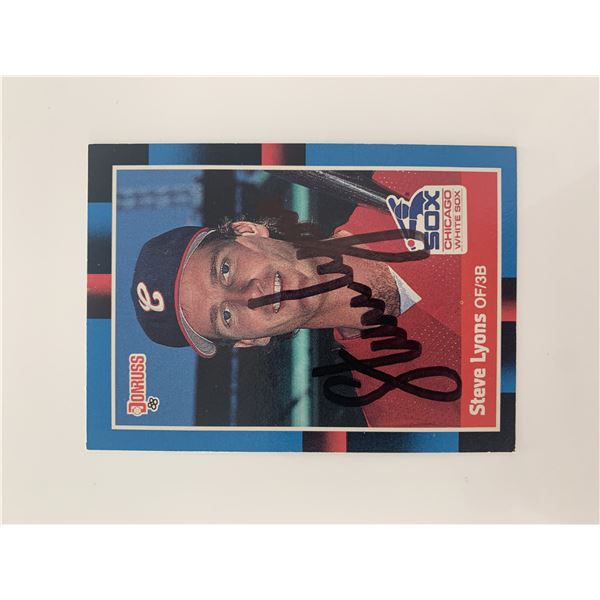 Steve Lyons signed baseball card