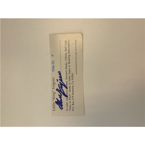 Softball Player Eddie Feigner original signature