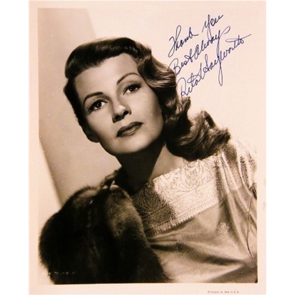 Rita Hayworth signed portrait photo