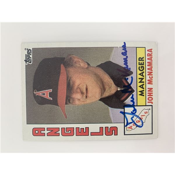John McNamara signed baseball card