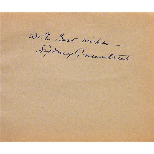 Sydney Greenstreet signature slip