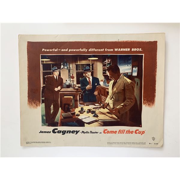 Come Fill the Cup  original 1951 vintage lobby card