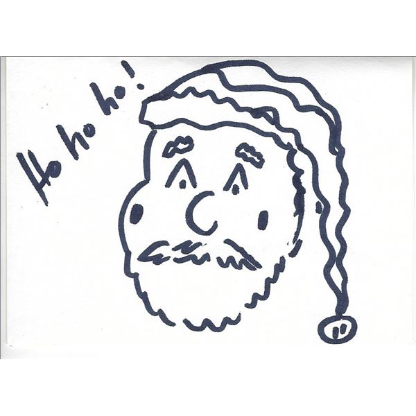 Jack Lemmon signed hand drawn Christmas Card