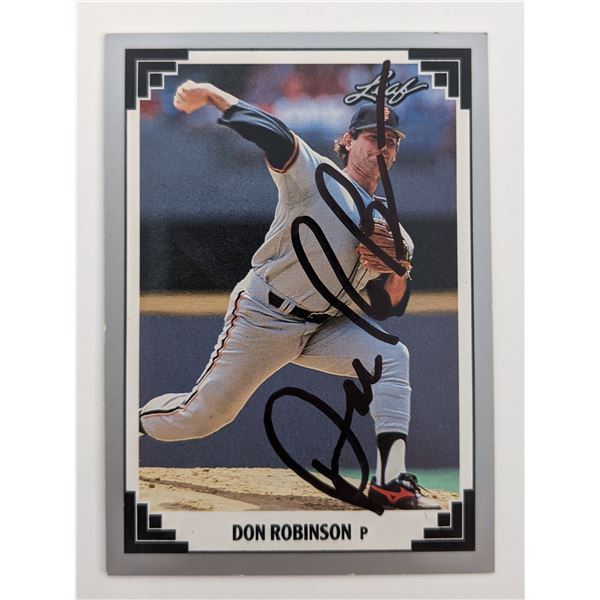 Don Robinson Signed Baseball Trading Card - Leaf #188 1991