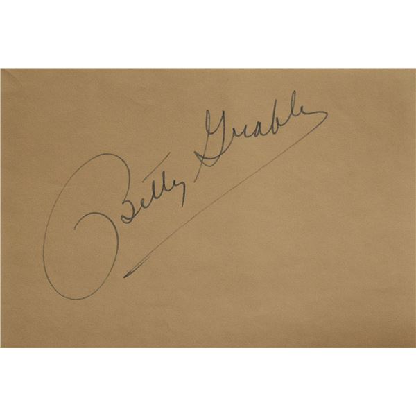 Betty Grable signature slip