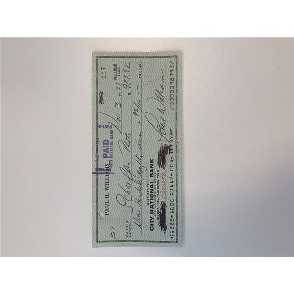 Paul Williams signed check