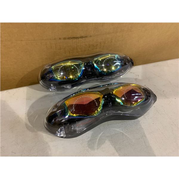 Lot of 2 Swimming Goggles with Protective Box