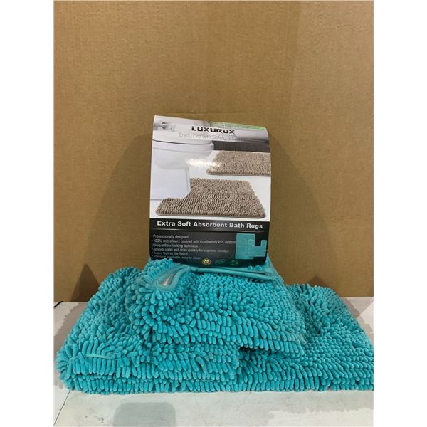 LUXURUX Soft Absorbent Bath Rugs - 2 Piece - Microfiber