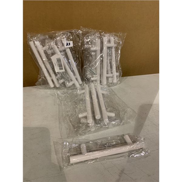 Lot of 18 White Metal Cabinet Handles