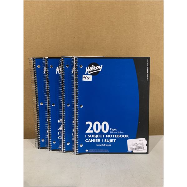 Lot of 4 Hilroy 200 Page Subject Notebooks