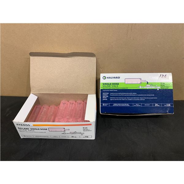 Halyard Single Dose Saline Vials 24 Qty. Set + Incomplete AVANOS Ballard 12 Qty. Set