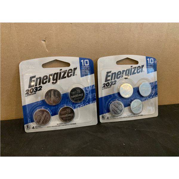 Lot of 2 Packs of Energizer 2032 Lithium Batteries - 8 Batteries Total