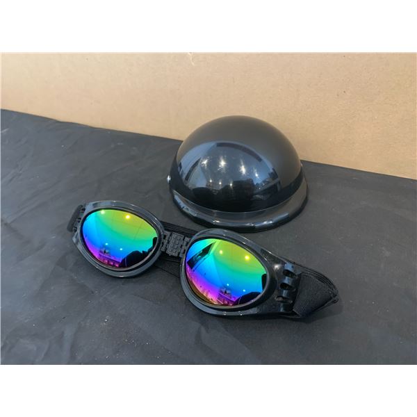 Dog Motorcycle Hat With Goggles