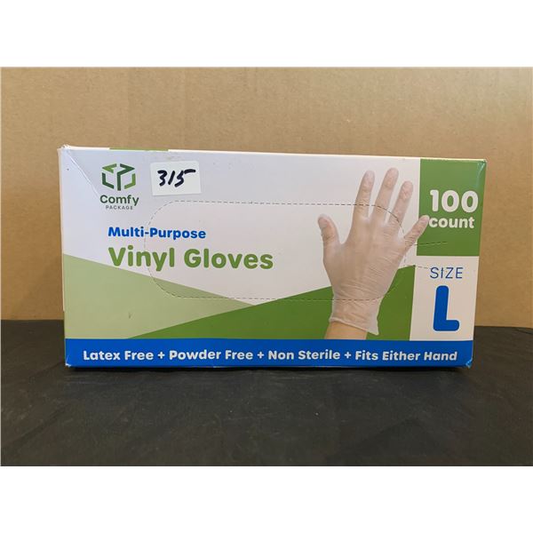100 Count Multi-Purpose Vinyl Goves - Size Large