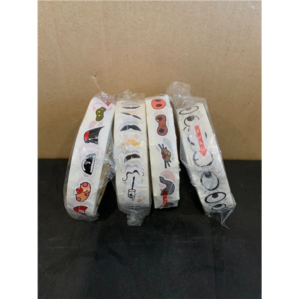 4 Rolls - 4000 PCS Colorful Eyes / Nose / Mouth / Mustache Stickers