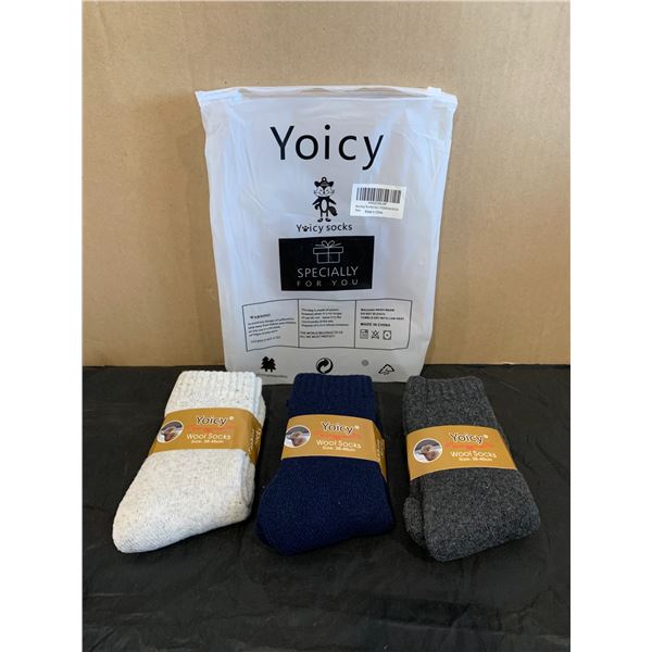 Pack of 3 Yoicy Heavy Thick Wool Socks - One Size
