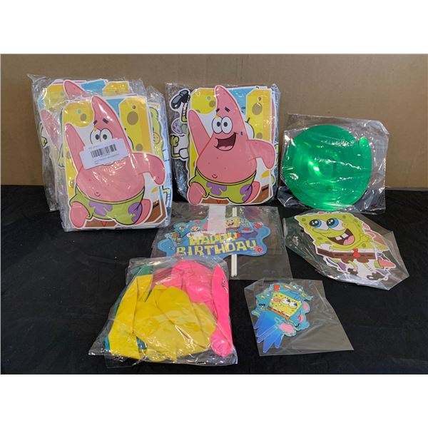 Lot of 3 Sets of Spongebob Square Pants Birthday Balloons and Decorations