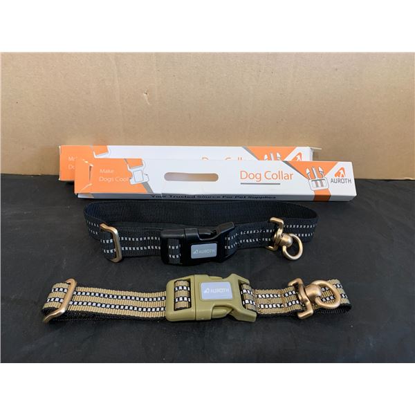 Lot of 2 Auroth Tangle Free Dog Collars - Medium - Extends to 19.5"