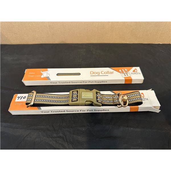 Lot of 2 Auroth Tangle Free Dog Collars - Medium - Extends to 19.5"