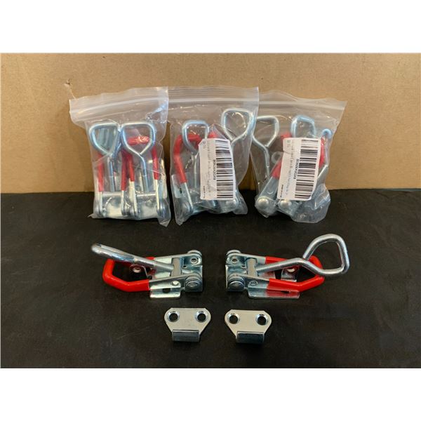 Lot of 4 Packs of Adjustable Toggle Catch Latches with Rubber Handle - Total 8