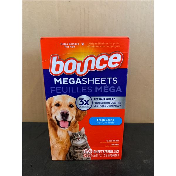 60 Pack Bounce Megasheets - Pet Hair Guard Dryer Sheets