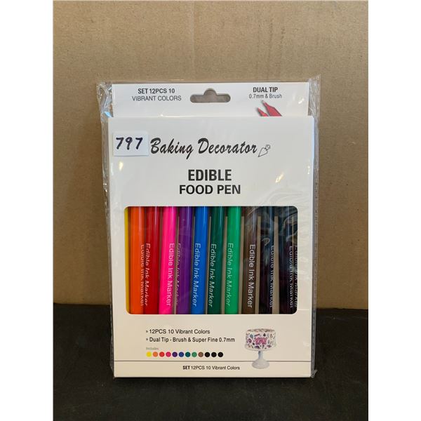 12 PC Set Edible Food Pens - Baking Decorations