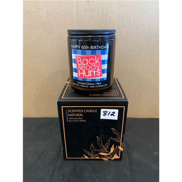Back & Body Hurts Scented Candle - 60th Birthday