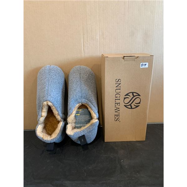 Snug Leaves Mens Fuzzy Sherpa Slippers - Light Gray