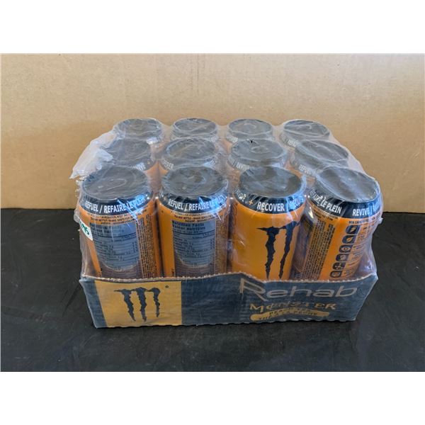 1 x 12 Pack Of Monster REHAB Peach Tea Refuel Energy Drink