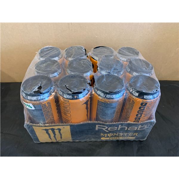 1 x 12 Pack Of Monster REHAB Peach Tea Refuel Energy Drink