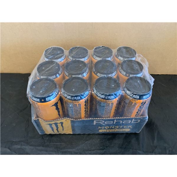 1 x 12 Pack Of Monster REHAB Peach Tea Refuel Energy Drink