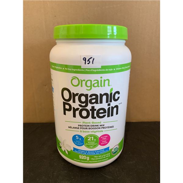 Orgain Organic Protein Drink Mix Plant Based Vanilla Bean Flavour 920g