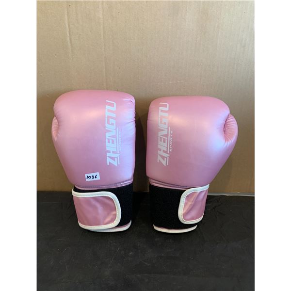 Pair Of Zhengtu Sports Pink Boxing Gloves