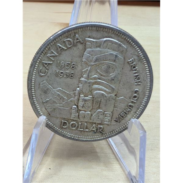 Lot 109-1) 1 Canadian silver Dollar 1958