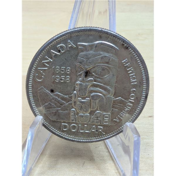 Lot 115-1) 1 Canadian silver Dollar 1958