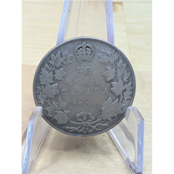 Lot 116-1) Canadian silver 50c 1903