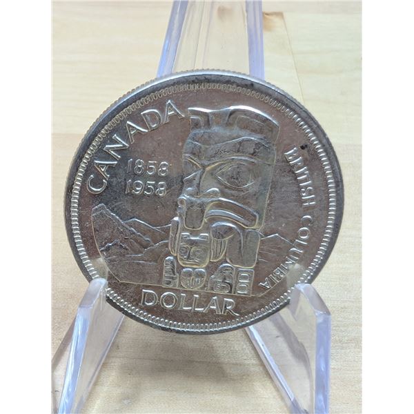 Lot 123-1) 1 Canadian silver Dollar 1958