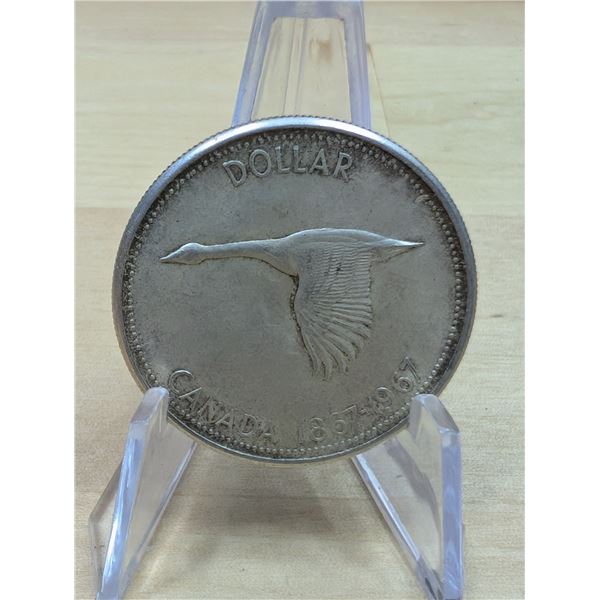 Lot 127-1) 1 Canadian silver Dollar 1967