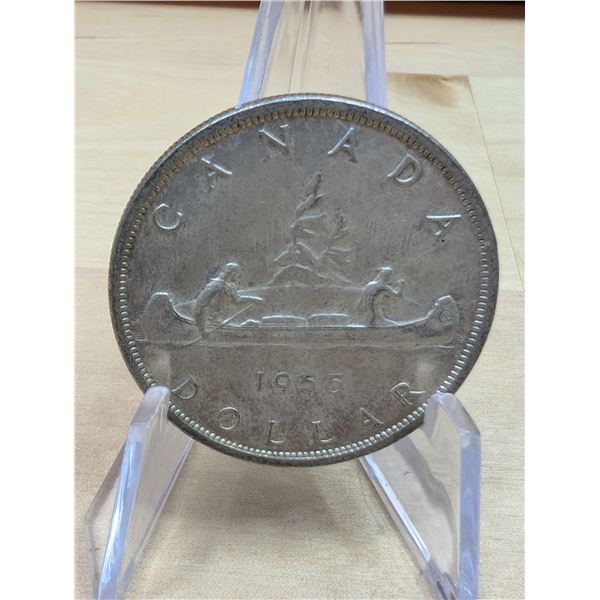Lot 131-1) 1 Canadian silver Dollar 1955