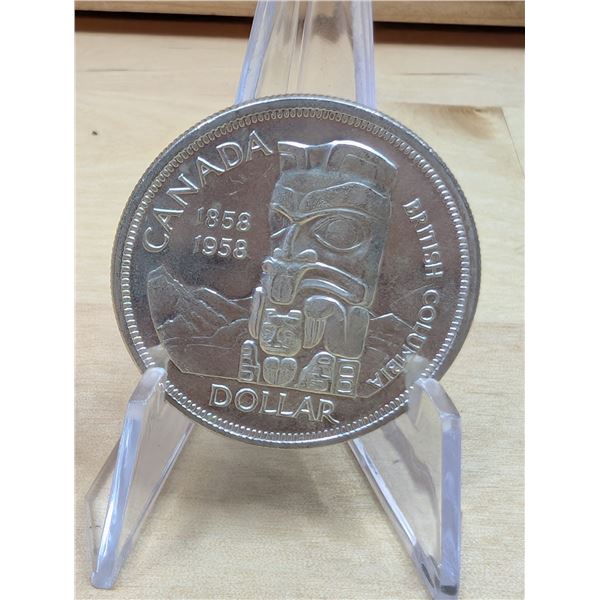 Lot 143-1) 1 Canadian silver Dollar 1958