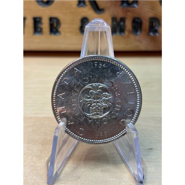 Lot 53-1) 1 Canadian silver Dollar 1964