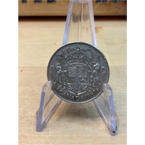 Lot 62-1) Canadian silver 50c 1950