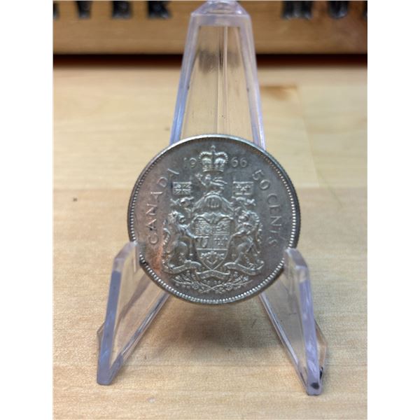 Lot 72-1) Canadian silver 50c 1966