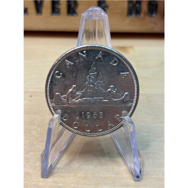 Lot 75-1) 1 Canadian silver Dollar 1963