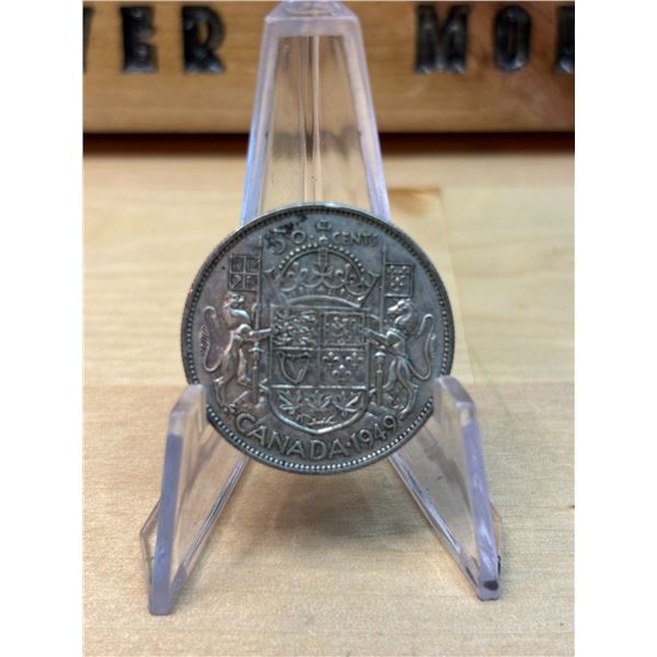 Lot 84-1) Canadian silver 50c 1949