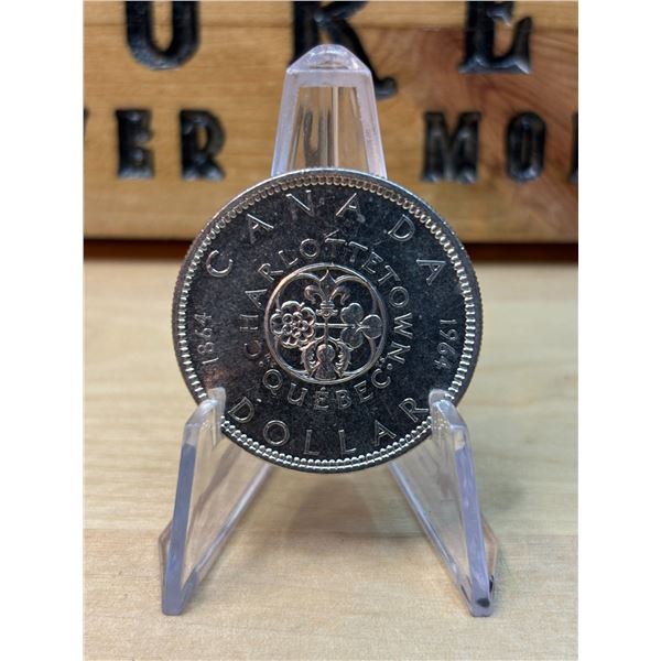 Lot 91-1) 1 Canadian silver Dollar 1964