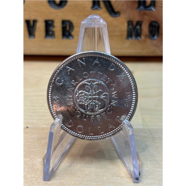 Lot 99-1) 1 Canadian silver Dollar 1964