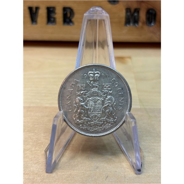 Lot 110-1) Canadian silver 50c 1966