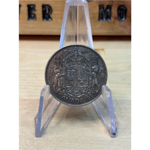 Lot 132-1) Canadian silver 50c 1950