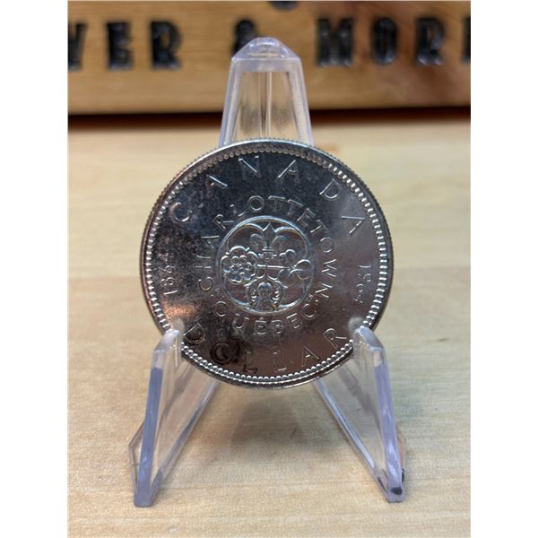 Lot 137-1) 1 Canadian silver Dollar 1964